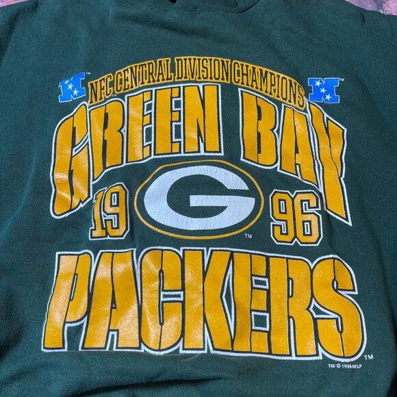 Vintage Logo 7 Green Bay Packers 90s 1996 Champions Crewneck Sweatshirt Large - Picture 2 of 7